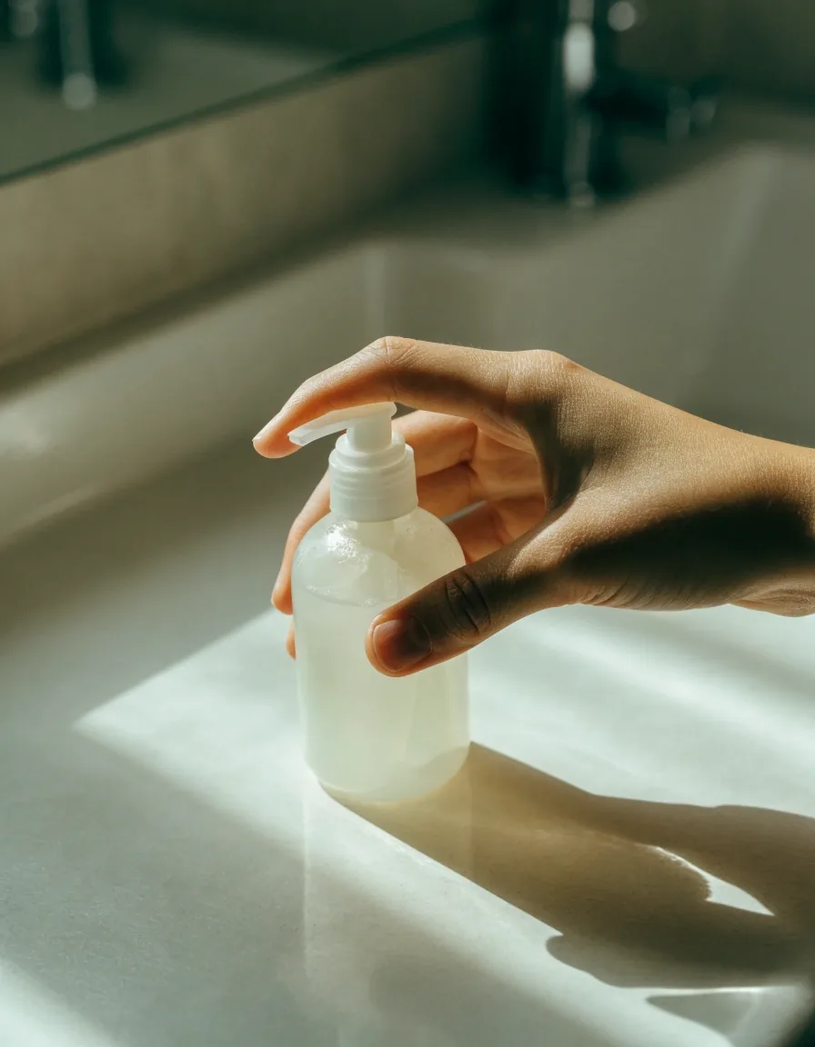 Flacon de shampoing blanc sans marque photographié seul sur fond blanc